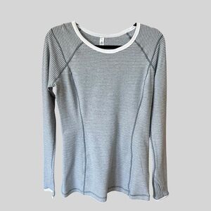 Lululemon Turn Around Striped Long Sleeve Running Shirt Womens.